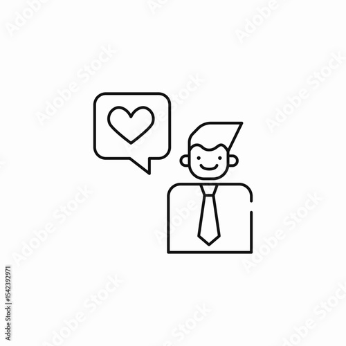 happy love speech icon sign vector