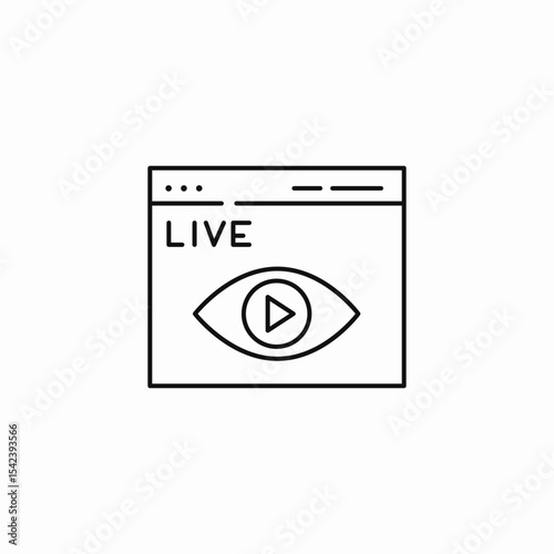 live stream monitor icon sign vector