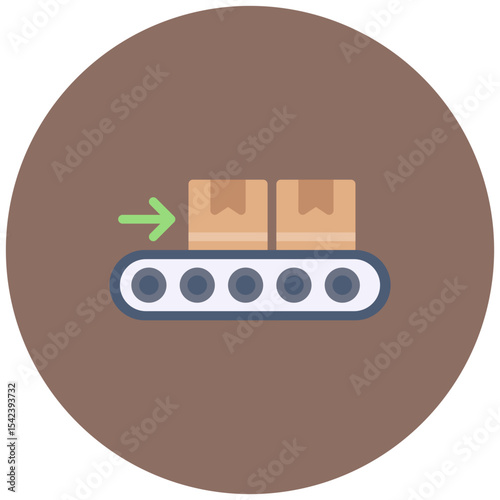 Conveyor Belt icon vector image. Can be used for Manufacturing and Distribution.