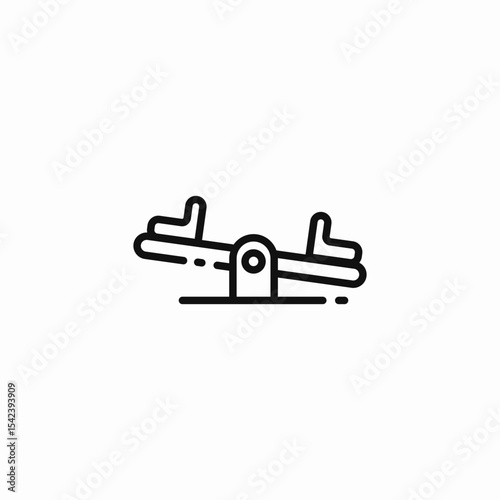 playground seesaw balance icon sign vector