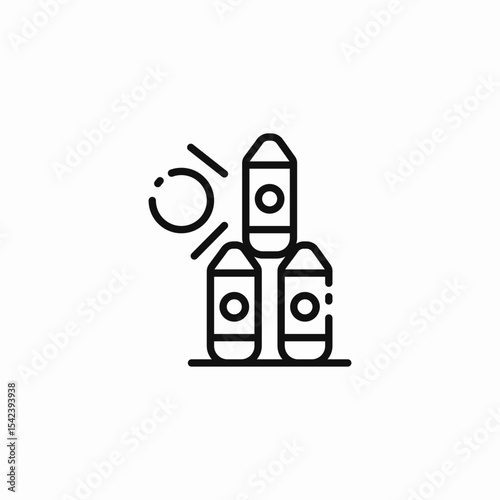 rocket launch industry icon sign vector
