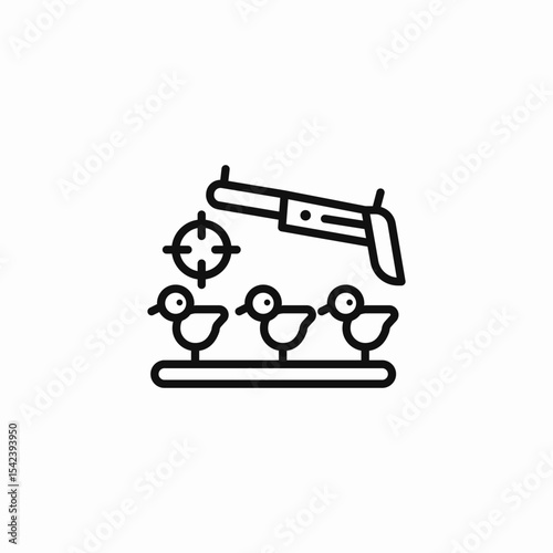 shooting gallery game icon sign vector