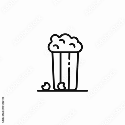 spilled popcorn box icon sign vector