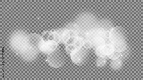 Bokeh circles on transparent background