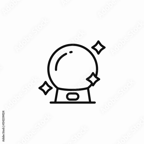 sparkling crystal ball icon sign vector