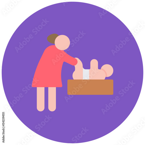 Diaper Changing icon vector image. Can be used for Daycare.