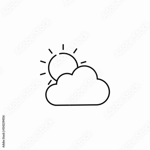 sun cloud weather icon sign vector