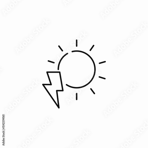 sun lightning energy icon sign vector