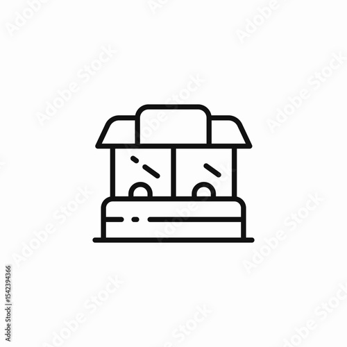 ticket booth stand icon sign vector