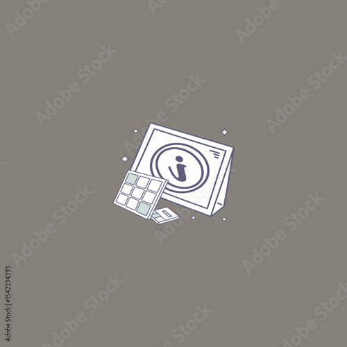 Information Technology Components in a Flat Design Style