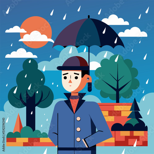 rainy day vector