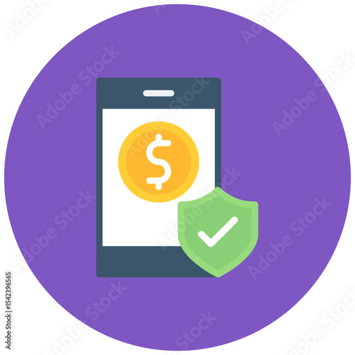 Secure Mobile Payment icon vector image. Can be used for Safe Payment.