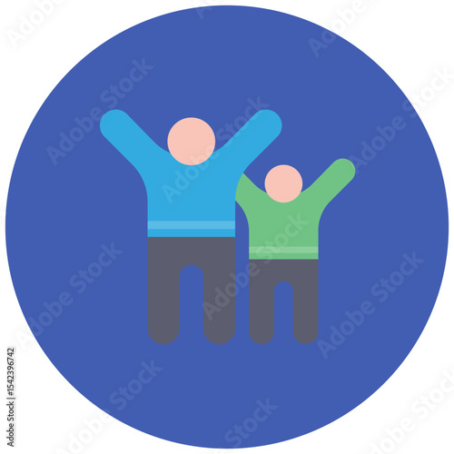 Group Exercises icon vector image. Can be used for Elderly Care.