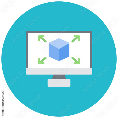 CAD Model icon vector image. Can be used for Additive Maufacturing.