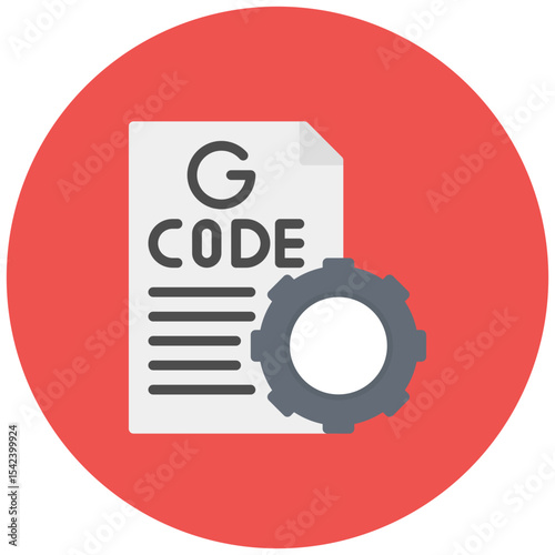 G-Code icon vector image. Can be used for Additive Maufacturing.