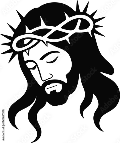 Christian Religion Line Icons – Cross, Bible, Church, Prayer Vector Set,  Good Friday Cross Silhouette with Sunburst and Draped Cloth Vector Illustration 