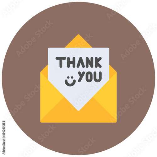 Thank You Note icon vector image. Can be used for Job Fair.