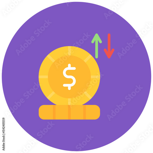 Currency Fluctuations icon vector image. Can be used for Business Risks.