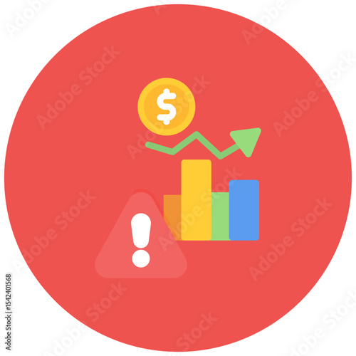 Economic Inflation icon vector image. Can be used for Business Risks.