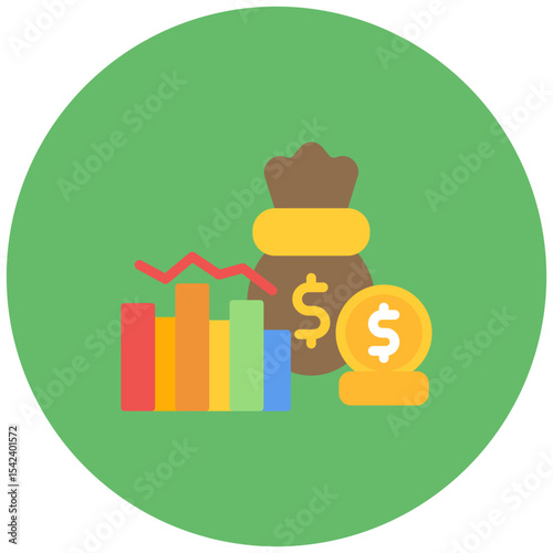 Financial Loss icon vector image. Can be used for Business Risks.