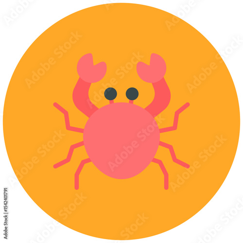 Crab icon vector image. Can be used for Fish and Seafood.