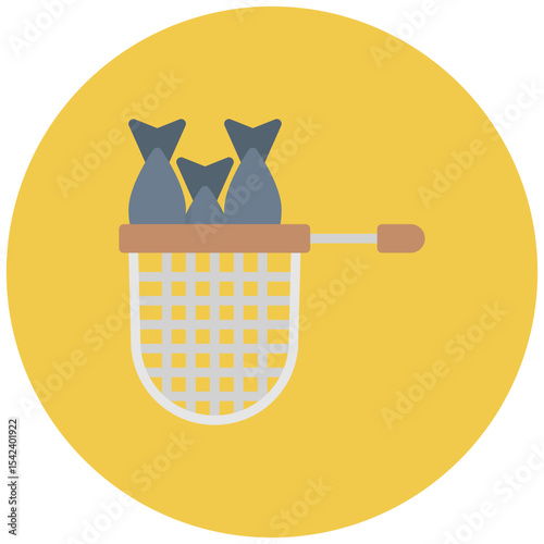 Fish Net icon vector image. Can be used for Fish and Seafood.