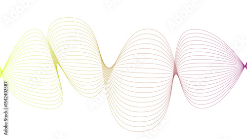 	
Vector curvy abstract line art wavy flowing dynamic blue white background in concept music or sound, wave, wind, information flow	
