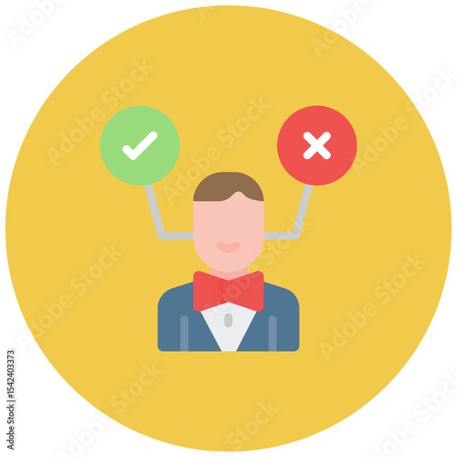 Decision Making icon vector image. Can be used for Organization.