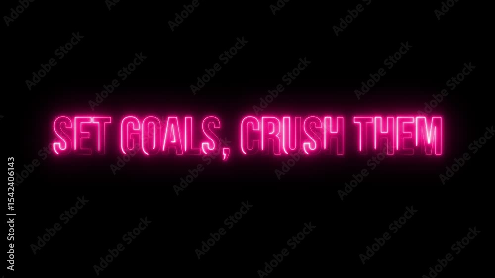 Multicolor Neon Set goals, crush them.text animation Multicolor Neon Set goals, crush them.text animation