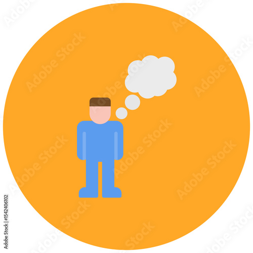 Thoughtful icon vector image. Can be used for Thought Leadership.