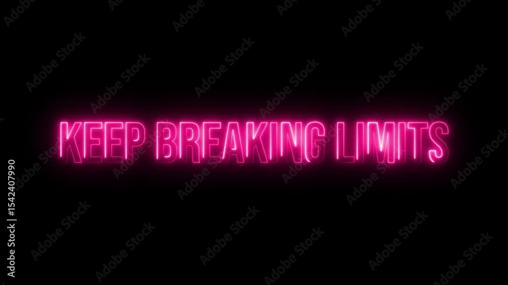 Multicolor Neon keep breaking limits. text animation Multicolor Neon keep breaking limits. text animation