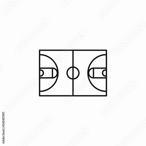 aerial basketball court icon sign vector