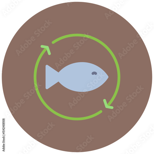 Sustainable Fishing icon vector image. Can be used for World Environment Day.