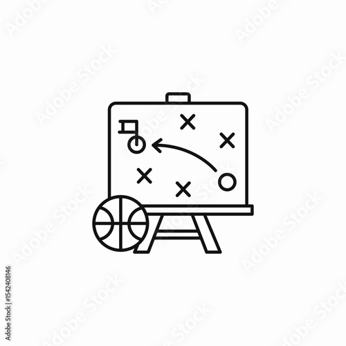 basketball coach board icon sign vector