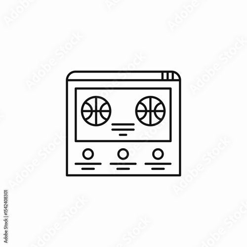 basketball game stats icon sign vector