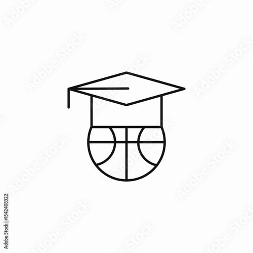 basketball graduation hat icon sign vector