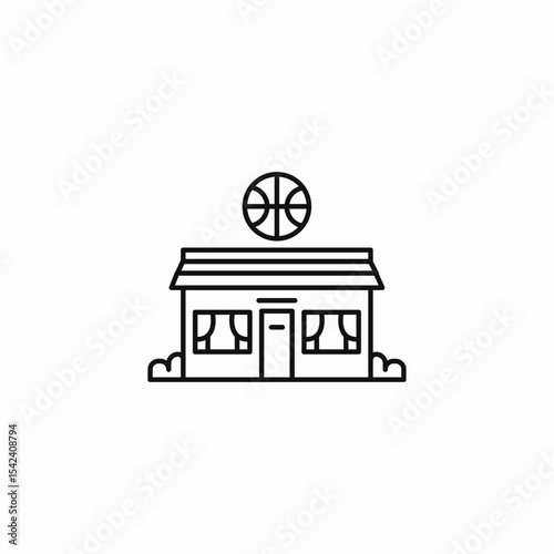 basketball school building icon sign vector