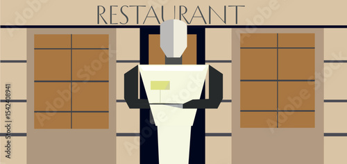 Ai robot minimalist illustration exploring automation, AI, and the future of customer service.