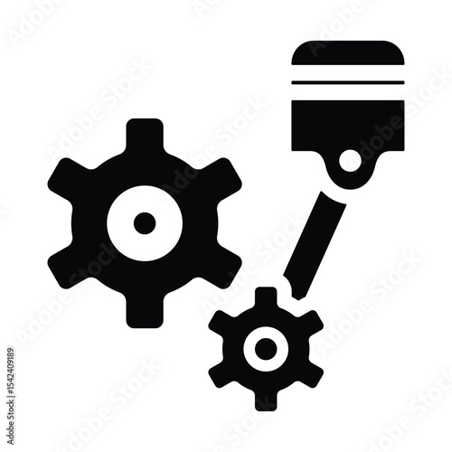 machine icon element for design 