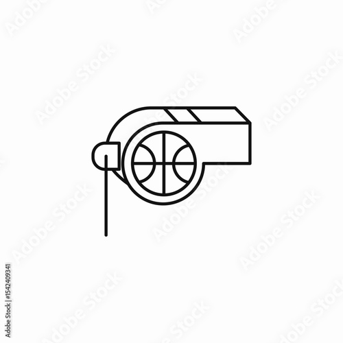 basketball whistle sports icon sign vector