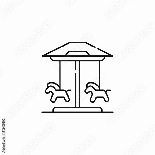carousel horse ride icon sign vector