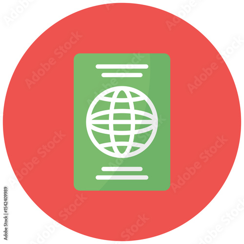 Passport icon vector image. Can be used for World Refugee Day.