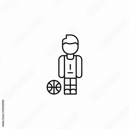 player with ball icon sign vector
