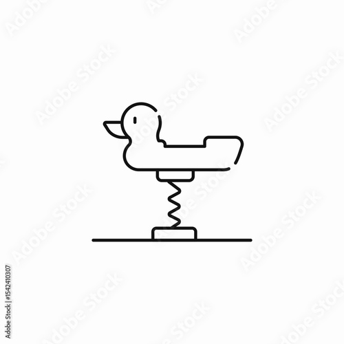 playground spring duck icon sign vector