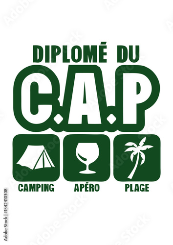 diplome cap camping apero plage humour