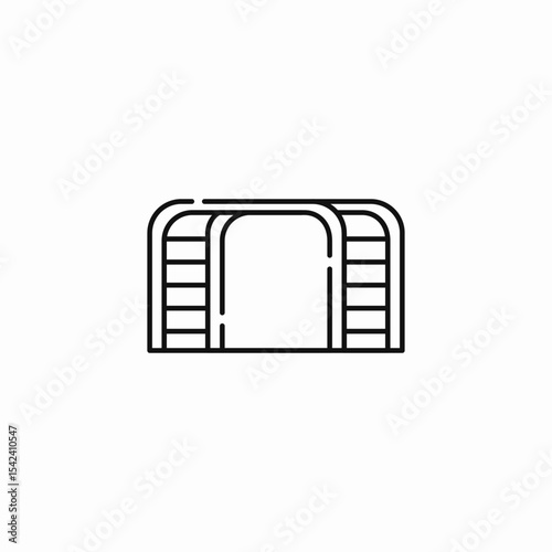 square play tunnel icon sign vector