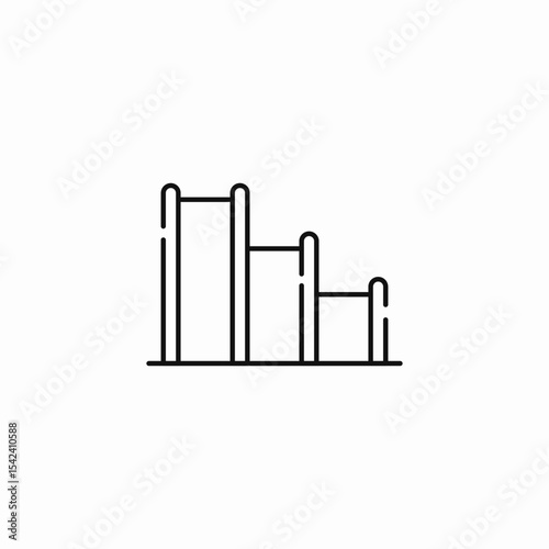 tiered play bars icon sign vector