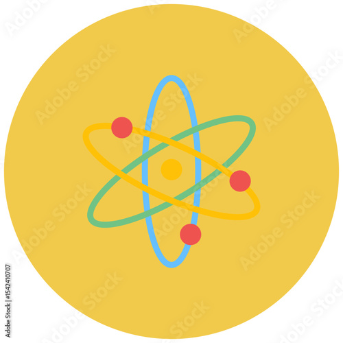 Atom icon vector image. Can be used for Virtual Lab.