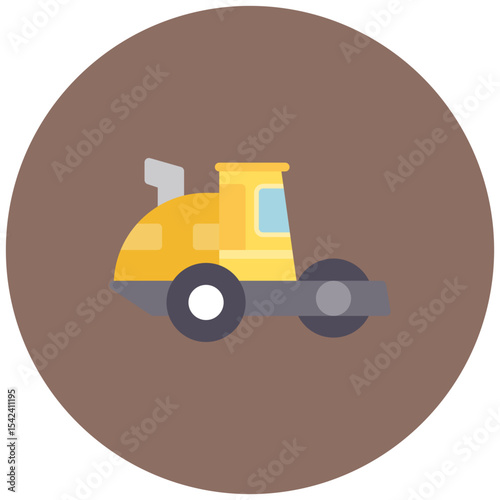 Compaction Roller icon vector image. Can be used for Construction Vehicles.
