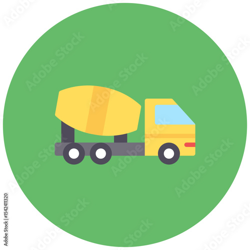 Concrete Truck icon vector image. Can be used for Construction Vehicles.
